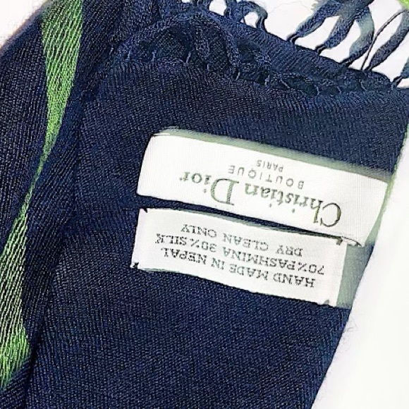 Authentic Dior Rare Galliano Logo Embroidered Pashmina Scarf - Picture 8 of 8